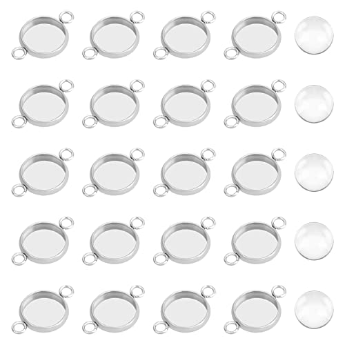 UNICRAFTALE 100 Sets 10mm Lünette Anhänger Edelstahl Cabochon Verbindungs Anhänger Flach Rund Cabochons Rohlinge Lünette Tabletts Mit Glas Cabochon Für Armbänder Halsketten Schmuckherstellung UNICRAFTALE 100 Sets 10mm Lünette Anhänger Edelstahl Cabochon Verbindungs Anhänger Flach Rund Cabochons Rohlinge Lünette Tabletts Mit Glas Cabochon Für Armbänder Halsketten Schmuckherstellung von UNICRAFTALE