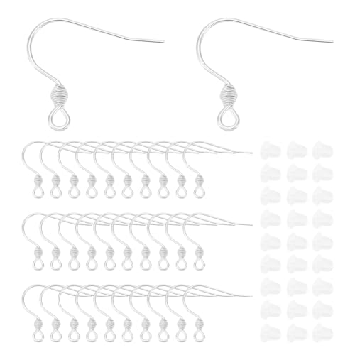 UNICRAFTALE 100 Sets Silber 304 Edelstahl Ohrring Haken Französische Ohrhaken DIY Ohrring Zubehör Hypoallergene Ohrhaken Rohling Für Ohrring Bastel Schmuckherstellung Stift 0.8 mm von UNICRAFTALE