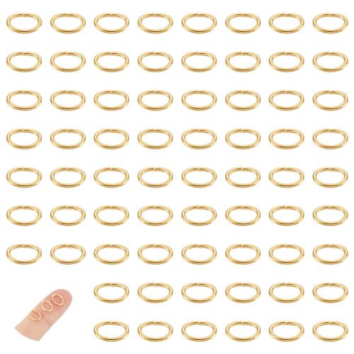 UNICRAFTALE 100 Stk 304 Edelstahl Offene Biegeringe 7.5mm Lang Ovale Biegeringe Goldene Ringe Für Schmuckherstellung DIY Handwerk Ohrringe Armbänder Schmuckherstellung Zubehör Schlüsselanhänger von UNICRAFTALE