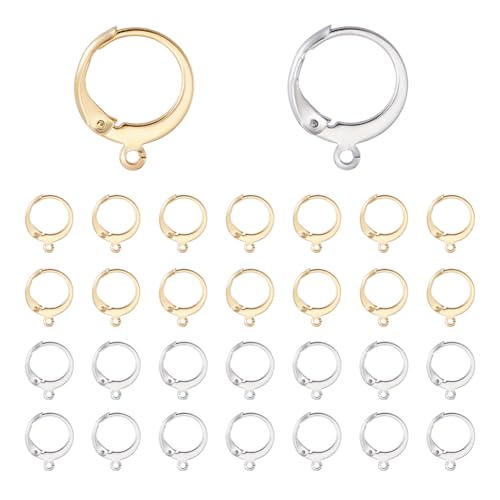 UNICRAFTALE 100 Stück 2 Farben 24 Karat Vergoldet Edelstahl Klappverschluss Ohrhaken Französische Ohrhaken Klappverschluss Und Schlaufe Baumelnde Ohrhaken Beschläge Für DIY Ohrringen 14.5mm UNICRAFTALE 100 Stück 2 Farben 24 Karat Vergoldet Edelstahl Klappverschluss Ohrhaken Französische Ohrhaken Klappverschluss Und Schlaufe Baumelnde Ohrhaken Beschläge Für DIY Ohrringen 14.5mm von UNICRAFTALE