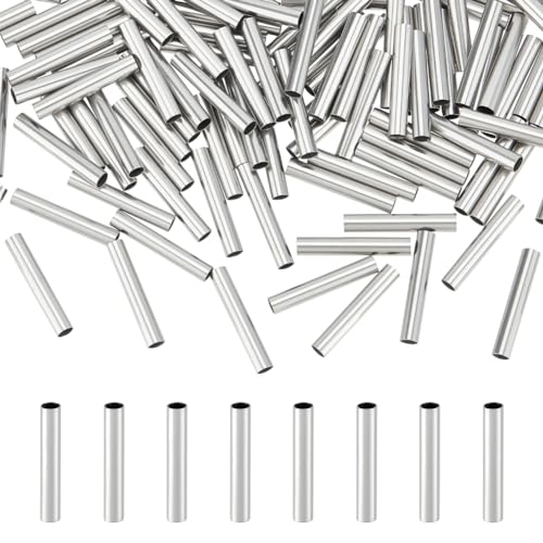 UNICRAFTALE 100 Stk Rohr Perlen Edelstahl Röhrenperlen 15mm Metall Perlen Makramee Perlen Spacer Perlen Bastelperlen Lose Abstandsperlen DIY Zwischenperlen Für Armbänder Bastel Schmuckherstellung von UNICRAFTALE
