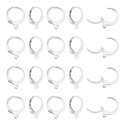UNICRAFTALE 100 Stück 14.5mm Edelstahl Brisur Ohrring Leverback Ohrringe Französisch Hebel Ohrringe Haken Hypoallergene Ohrring Zubehör für die Ohrring Herstellung von UNICRAFTALE