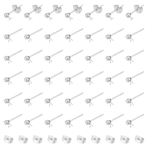 UNICRAFTALE 100 Stück Ohrstecker Mit Kugelkopf 304 Ohrstecker Aus Edelstahl Mit Ohrringverschlüssen Und Schlaufen Metallische Ohrstecker Beschläge Für Die Herstellung von DIY Ohrringschmuck UNICRAFTALE 100 Stück Ohrstecker Mit Kugelkopf 304 Ohrstecker Aus Edelstahl Mit Ohrringverschlüssen Und Schlaufen Metallische Ohrstecker Beschläge Für Die Herstellung von DIY Ohrringschmuck von UNICRAFTALE