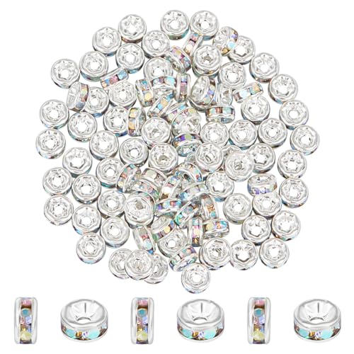UNICRAFTALE 100 Stück Strass Abstandsperlen Silberfarben Plattiert Messing Güteklasse A Flache Runde Perlen Kristall Strass Scheibenperlen Runde Lose Perlen Für Die Schmuckherstellung 4 mm UNICRAFTALE 100 Stück Strass Abstandsperlen Silberfarben Plattiert Messing Güteklasse A Flache Runde Perlen Kristall Strass Scheibenperlen Runde Lose Perlen Für Die Schmuckherstellung 4 mm von UNICRAFTALE