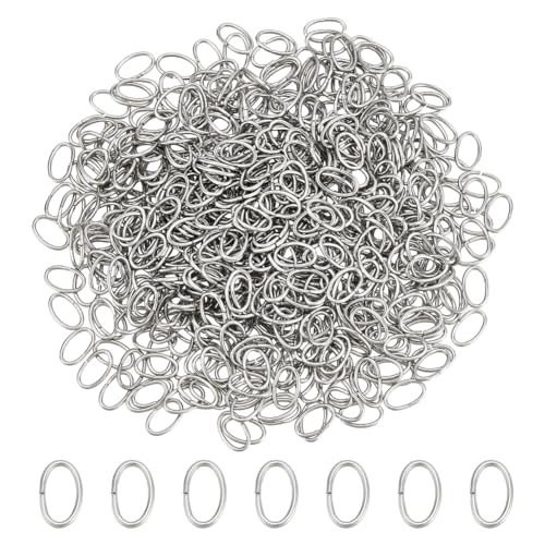 UNICRAFTALE 1000 Stk 304 Edelstahl Offene Biegeringe 8x5mm Ovale Ringe Biegeringe Für Schmuckherstellung DIY Handwerk Ohrringe Armbänder Anhänger Schmuckherstellung Zubehör Und Schlüsselanhänger von UNICRAFTALE