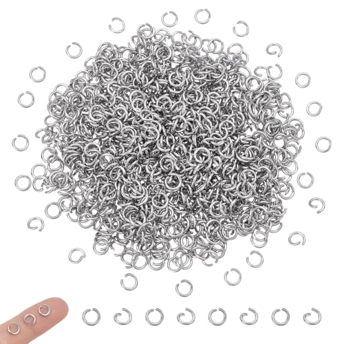 UNICRAFTALE 1000 Stück Offene Biegeringe Edelstahl Biegeringe 6mm Runde Ringe Schlüsselanhängerringe Metallverbindungsringe Für Die Schmuckherstellung Für Ohrringe Armbänder Halsketten Und Anhänger von UNICRAFTALE