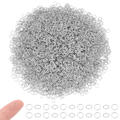 UNICRAFTALE 5000pcs 304 Edelstahl Biegering Nah Aber Ungelötet 4 mm Durchmesser Schmuck Sprungring Kettenglieder Metall Jump Ring Für Schlüsselbund Schmuck Basteln Zubehör von UNICRAFTALE
