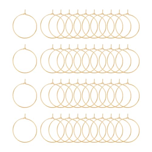 UNICRAFTALE 100St 316L Edelstahl Creolen Golden Weinglas Charms Ringe 25mm Weinglas Anhänger Ringe Für DIY Ohrringe Schmuckherstellung Glasmarkierer DIY Ohrring Basteln von UNICRAFTALE