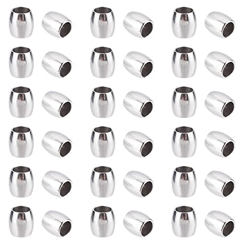 UNICRAFTALE 100pcs 4mm Loch Barrel Metallperlen Edelstahl Perlen zum Auffädeln Metall Kleine Loch Zwischenperlen Glatte Oberfläche Spacer Perlen Für Armband Halskette Schmuckherstellung von UNICRAFTALE