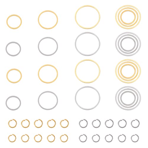UNICRAFTALE 48 Stk Verbindungsringe 12/16/20 mm Edelstahl Verbindungs Anhänger Kreisrahmen Verbindungs Charms und 120 Stk Springende Ringe Biegeringe für die Herstellung Armbändern Halsketten Schmuck UNICRAFTALE 48 Stk Verbindungsringe 12/16/20 mm Edelstahl Verbindungs Anhänger Kreisrahmen Verbindungs Charms und 120 Stk Springende Ringe Biegeringe für die Herstellung Armbändern Halsketten Schmuck von UNICRAFTALE