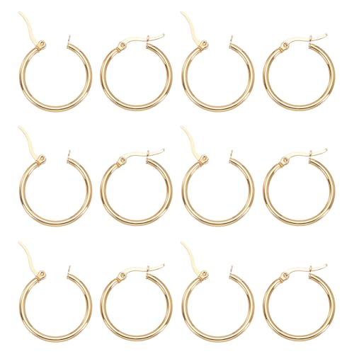 UNICRAFTALE 12 Paar Edelstahl Huggie Creolen Ohrringe Goldene Knorpel Ohrmanschette Winzige Creolen Ohrringe Mini Creolen Umarmende Creolen Sleeper Ohrhaken Komponenten Für Damen von UNICRAFTALE