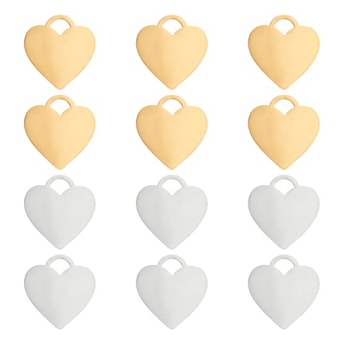 UNICRAFTALE 12 Stück 2 Farben Herz Anhänger Lasergravur Tag Heart Blank Anhänger Charms 26mm Edelstahl Metall Tag Charms Für Armband Ohrring Halskette DIY Schmuckherstellung UNICRAFTALE 12 Stück 2 Farben Herz Anhänger Lasergravur Tag Heart Blank Anhänger Charms 26mm Edelstahl Metall Tag Charms Für Armband Ohrring Halskette DIY Schmuckherstellung von UNICRAFTALE