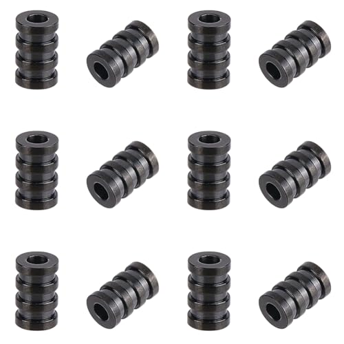 UNICRAFTALE 12 Stück Edelstahl-Säulen-Abstandshalter, Metall-Rillen-Rohrperlen, 6 mm Durchmesser, lose Perlen für selbstgemachte europäische Halsketten, Armbänder, Schmuckherstellung von UNICRAFTALE