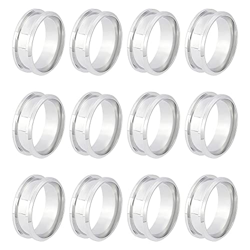 UNICRAFTALE 12 Stück Inlay Ring Größe 8 Kern Rohlinge Fingerring Edelstahl Gerillter Fingerring Mit Samtbeuteln Runder Rohlinge Ringe Für Inlay Ring Schmuck Ehering Herstellung UNICRAFTALE 12 Stück Inlay Ring Größe 8 Kern Rohlinge Fingerring Edelstahl Gerillter Fingerring Mit Samtbeuteln Runder Rohlinge Ringe Für Inlay Ring Schmuck Ehering Herstellung von UNICRAFTALE