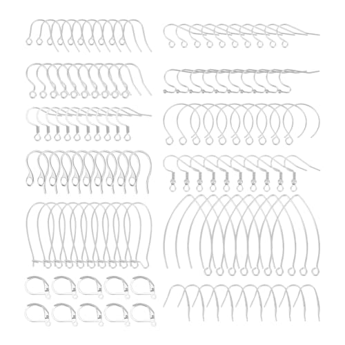 UNICRAFTALE 120 Stück 12 Styles Ohrhaken Ohrringe Selber Machen DIY Ohrringe Haken Metall DIY Ohrring Zubehör Für Schmuck Ohrringe DIY Herstellung von UNICRAFTALE