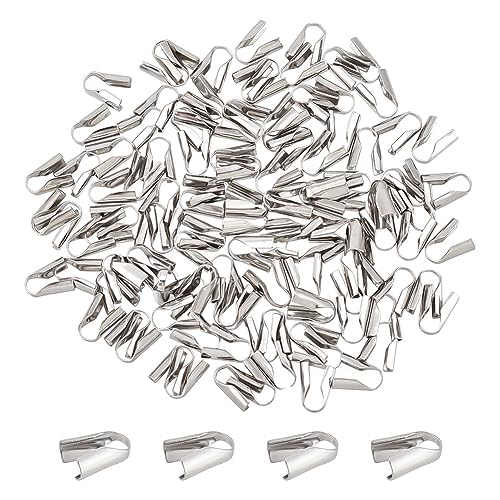 UNICRAFTALE 120 STK Säulenendkappen 304 Edelstahl Kabelenden Leder Kabelendkappen Kabel 6.5 breite Endkappen Für Die Schmuckherstellung, Edelstahl Farbe von UNICRAFTALE