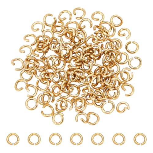UNICRAFTALE 120 Stück 5mm 18 Karat Vergoldet Offene Biegeringe Edelstahl Runde Ringe Biegeringe Metallverbindungsringe Zur Schmuckherstellung Zubehör Für Ohrringe Armbänder Anhänger Schlüsselanhänger UNICRAFTALE 120 Stück 5mm 18 Karat Vergoldet Offene Biegeringe Edelstahl Runde Ringe Biegeringe Metallverbindungsringe Zur Schmuckherstellung Zubehör Für Ohrringe Armbänder Anhänger Schlüsselanhänger von UNICRAFTALE