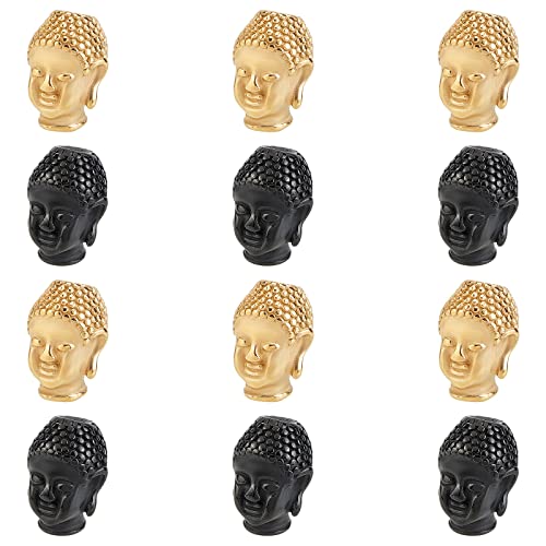 UNICRAFTALE 12pcs 2 Farben Buddha Kopf Perlen Rotguss Und Goldene Metallperle Edelstahlperlen Finden Für DIY Schmuckherstellung 1.8mm Loch von UNICRAFTALE