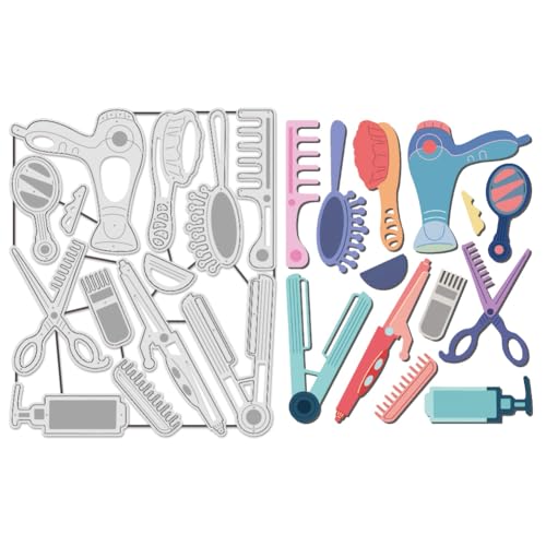UNICRAFTALE 13 Stück/Set Haar-Werkzeug-Stanzformen für Kartenherstellung, Friseurladen, Stanzformen, Metall-Stanzformen für DIY, Scrapbooking, Schablone, Prägepapier, Album, Basteldekoration UNICRAFTALE 13 Stück/Set Haar-Werkzeug-Stanzformen für Kartenherstellung, Friseurladen, Stanzformen, Metall-Stanzformen für DIY, Scrapbooking, Schablone, Prägepapier, Album, Basteldekoration von UNICRAFTALE