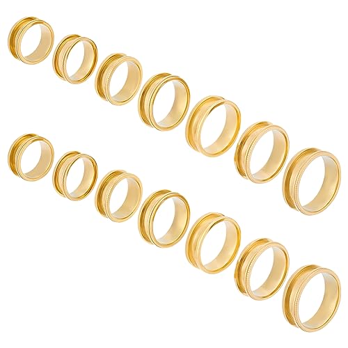 UNICRAFTALE 14 Stück Goldener Titanstahl Ring 7 Größen Runder Gerillter Fingerring Rohling für Inlay Harz Ring Handgefertigter Schmuck Geschenk UNICRAFTALE 14 Stück Goldener Titanstahl Ring 7 Größen Runder Gerillter Fingerring Rohling für Inlay Harz Ring Handgefertigter Schmuck Geschenk von UNICRAFTALE