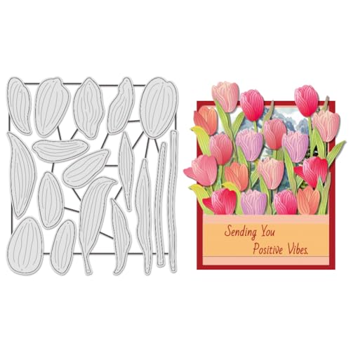 UNICRAFTALE 15 Stück/Set kombinierte Tulpen-Stanzformen für Kartenherstellung, Tulpenblumen-Stanzformen, Metall-Stanzformen für DIY, Scrapbooking, Schablone, Prägepapier, Album, Basteldekoration UNICRAFTALE 15 Stück/Set kombinierte Tulpen-Stanzformen für Kartenherstellung, Tulpenblumen-Stanzformen, Metall-Stanzformen für DIY, Scrapbooking, Schablone, Prägepapier, Album, Basteldekoration von UNICRAFTALE