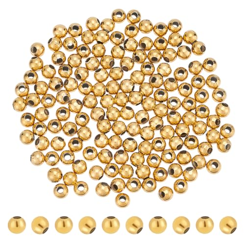 UNICRAFTALE 150 Stück 18K Vergoldete 5mm Hohle Runde Perlen Abstandsperlen Edelstahlperlen Goldene Lose Runde Flache Runde Perle Metall Quetschperle Für DIY Armbänder Schmuckherstellung Basteln 2mm UNICRAFTALE 150 Stück 18K Vergoldete 5mm Hohle Runde Perlen Abstandsperlen Edelstahlperlen Goldene Lose Runde Flache Runde Perle Metall Quetschperle Für DIY Armbänder Schmuckherstellung Basteln 2mm von UNICRAFTALE