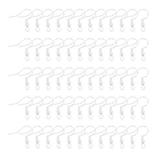 UNICRAFTALE 150 Stück 925 Sterling Silber Ohrring Haken Versilberung Ohrhaken Hypoallergene Ohrhaken Ohrringe Zubehör mit Perlen und Spule DIY Ohrhänger Schmuckherstellun Ohring Zubehör von UNICRAFTALE