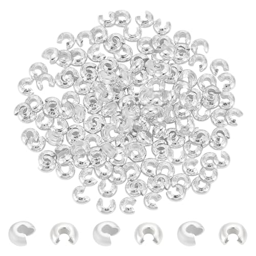 UNICRAFTALE 150 Stück Crimpperlen Knotenabdeckungen Halbrunde Offene Crimpperlen Abdeckungen Offene Crimpperlen 4mm Metall Quetschperlen Halskettenperlen Für DIY Armbänder Schmuckherstellung UNICRAFTALE 150 Stück Crimpperlen Knotenabdeckungen Halbrunde Offene Crimpperlen Abdeckungen Offene Crimpperlen 4mm Metall Quetschperlen Halskettenperlen Für DIY Armbänder Schmuckherstellung von UNICRAFTALE
