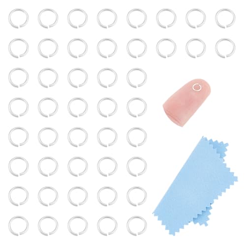 UNICRAFTALE 150 Stück offene Biegeringe 925 Sterlingsilber 4mm Runde Ringe Biegeringe Metallverbinder Mit Silbernem Poliertuch Für Die DIY Schmuckherstellung Und Schlüsselanhänger Ohrringherstellung von UNICRAFTALE