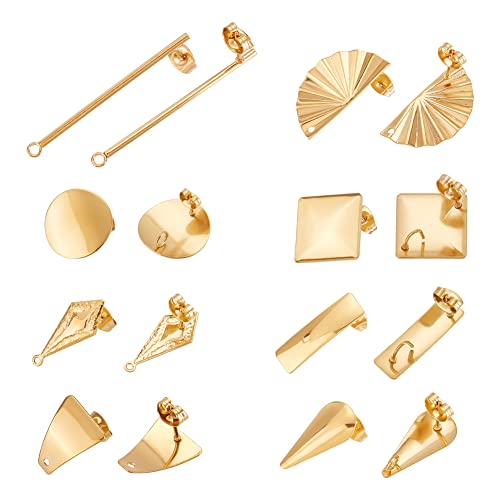 UNICRAFTALE 16 Stk 8 Stile 0.8mm Stift Ohrstecker Goldene Geometrie 304 Edelstahl Ohrstecker Mit Schlaufe Metallsäule Rechteckige Rauten Ohrstecker Mit Ohrmutter Für DIY Schmuckherstellung UNICRAFTALE 16 Stk 8 Stile 0.8mm Stift Ohrstecker Goldene Geometrie 304 Edelstahl Ohrstecker Mit Schlaufe Metallsäule Rechteckige Rauten Ohrstecker Mit Ohrmutter Für DIY Schmuckherstellung von UNICRAFTALE