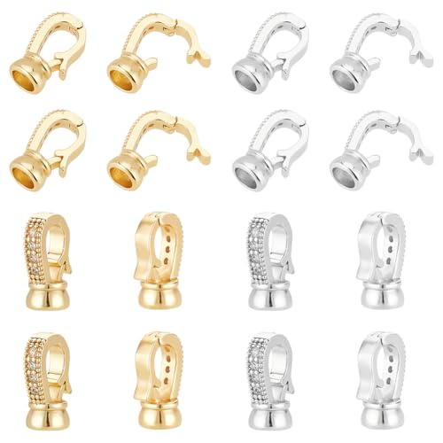 UNICRAFTALE 16 Stück 2 Farben Faltverschlüsse Faltverschluss Verlängerungsverschluss Kristall Strass Armbandverlängerungen Verlängerungsverschluss Für Die Schmuckherstellung Halsketten 4 mm von UNICRAFTALE