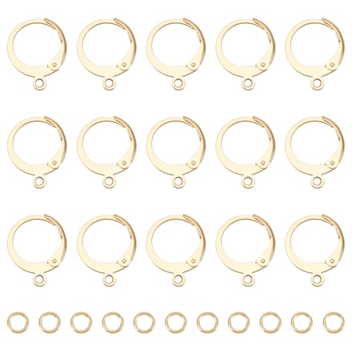 UNICRAFTALE 16 Stück 24 Karat Vergoldete Leverback Ohrringe Huggie Creolen Metall Leverback Ohrhaken Runde Ohrhaken Mit Biegeringen Für Die Herstellung von DIY Ohrringen Und Schmuck UNICRAFTALE 16 Stück 24 Karat Vergoldete Leverback Ohrringe Huggie Creolen Metall Leverback Ohrhaken Runde Ohrhaken Mit Biegeringen Für Die Herstellung von DIY Ohrringen Und Schmuck von UNICRAFTALE