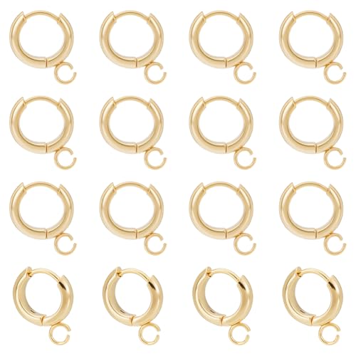 UNICRAFTALE 16 Stück 24 Karat vergoldete runde Ohrringhaken aus Edelstahl mit Schlaufenohren, Klappbügel, Ohrdrähte für baumelnde Ohrringe, Schmuckherstellung UNICRAFTALE 16 Stück 24 Karat vergoldete runde Ohrringhaken aus Edelstahl mit Schlaufenohren, Klappbügel, Ohrdrähte für baumelnde Ohrringe, Schmuckherstellung von UNICRAFTALE