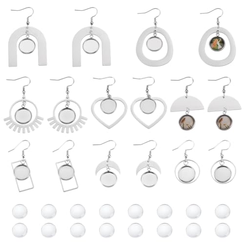 UNICRAFTALE 16 Stück 8 Stile Edelstahl Ohrring Lünette Rohlinge Haken Ohr Lünette Tabletts Mond Runde Herz Baumeln Ohrring Cabochons DIY Blank Dome Ohrringe Herstellung UNICRAFTALE 16 Stück 8 Stile Edelstahl Ohrring Lünette Rohlinge Haken Ohr Lünette Tabletts Mond Runde Herz Baumeln Ohrring Cabochons DIY Blank Dome Ohrringe Herstellung von UNICRAFTALE
