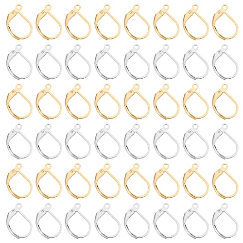 UNICRAFTALE 160 Stück 2 Farben DIY Leverback Ohrringe Hypoallergen Ohrring 304 Edelstahl Brisuren Ohrhaken 1.4-1.5 mm Schlaufe Lever Back Creolen Für Die DIY Ohrringherstellung von UNICRAFTALE