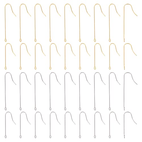UNICRAFTALE 160Stk 2 Farben Ohrring Haken 39-40mm 316 Chirurgische Edelstahl Ohrhaken Gold Metall Ohrhaken Mit Vertikalen Schlaufen DIY Rohlinge Ohrring Haken Zubehör Für Schmuckherstellung Loch 1.5mm UNICRAFTALE 160Stk 2 Farben Ohrring Haken 39-40mm 316 Chirurgische Edelstahl Ohrhaken Gold Metall Ohrhaken Mit Vertikalen Schlaufen DIY Rohlinge Ohrring Haken Zubehör Für Schmuckherstellung Loch 1.5mm von UNICRAFTALE