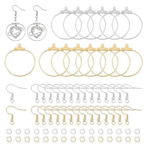 UNICRAFTALE 2 Farben DIY Ohrring Herstellungs Set 24 Stk Creolen 40 Stk Ohrringhaken Edelstahl Hypoallergener Anhänger Ohrringe Zubehör Mit 40 Biegeringen Für Die Schmuckherstellung UNICRAFTALE 2 Farben DIY Ohrring Herstellungs Set 24 Stk Creolen 40 Stk Ohrringhaken Edelstahl Hypoallergener Anhänger Ohrringe Zubehör Mit 40 Biegeringen Für Die Schmuckherstellung von UNICRAFTALE