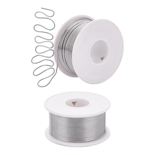 UNICRAFTALE 2 Rollen Schmuckdraht, Basteldraht, flexibler Metalldraht, Schmuck, verzinnter Draht, biegbarer Metalldraht für Perlenarbeiten, Schmuckherstellung, Modellierung, Blumenherstellung, 1 mm von UNICRAFTALE