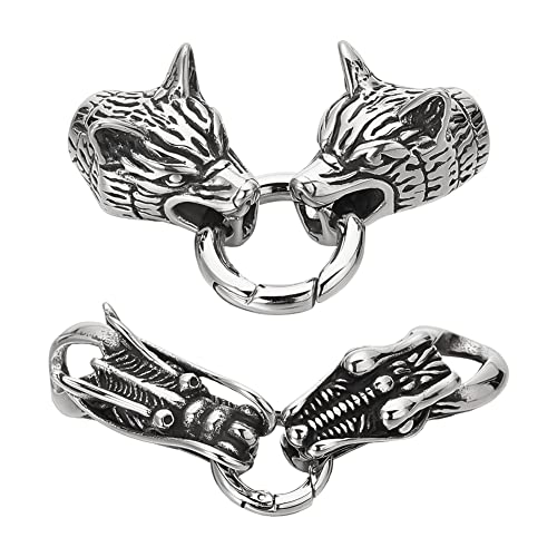 UNICRAFTALE 2 Sets 2 Stile 304 Edelstahl Runde Karabiner O Ringe Tibetischen Stil Antiksilber Wolfskopf Drachen Kordelenden Verschluss Leder Armband Herstellung Verschluss Für Die Schmuckherstellung UNICRAFTALE 2 Sets 2 Stile 304 Edelstahl Runde Karabiner O Ringe Tibetischen Stil Antiksilber Wolfskopf Drachen Kordelenden Verschluss Leder Armband Herstellung Verschluss Für Die Schmuckherstellung von UNICRAFTALE