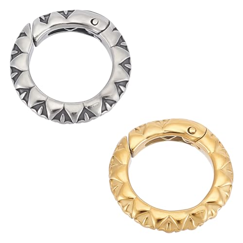 UNICRAFTALE 2 Stück 2 Farben 304 Edelstahl Federringe Strukturierte O Ringe Runde Ringe Goldene Feder Karabinerhaken Antik Silber Spaltringe Schlüsselanhänger Schnalle Für Die Schmuckherstellung UNICRAFTALE 2 Stück 2 Farben 304 Edelstahl Federringe Strukturierte O Ringe Runde Ringe Goldene Feder Karabinerhaken Antik Silber Spaltringe Schlüsselanhänger Schnalle Für Die Schmuckherstellung von UNICRAFTALE