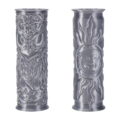 UNICRAFTALE 2 Stück 2 Stile Ton Textur Roller Polymilchsäure Form Säule gemustert Nudelholz für Ton Polymer Ton Prägewerkzeug Sonne Gesicht Vogel Keramik Druckrollen für DIY Keramik Handwerk von UNICRAFTALE