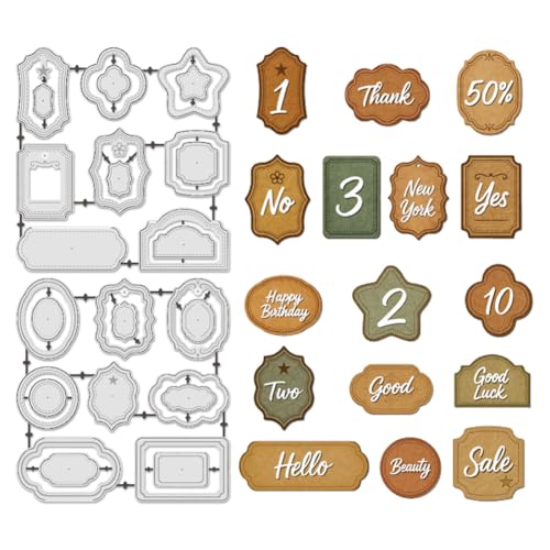 UNICRAFTALE 2 Stück Retro Etikett Metallprägeschablonen Mini Stanzformen Für Kartenherstellung Scrapbooking Rahmen Hintergrund Prägeschablone DIY Fotoalbum Papierbasteldekoration UNICRAFTALE 2 Stück Retro Etikett Metallprägeschablonen Mini Stanzformen Für Kartenherstellung Scrapbooking Rahmen Hintergrund Prägeschablone DIY Fotoalbum Papierbasteldekoration von UNICRAFTALE