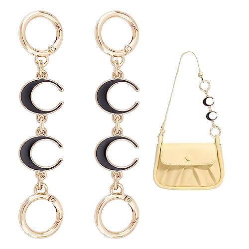 UNICRAFTALE 2 Stück Taschen-Verlängerung, Mondform, Geldbörsen-Verlängerung für Umhängetasche, schwarze Legierung, Kettenriemenverlängerung, Ersatztaschenkettenriemen für Geldbörse, Clutch UNICRAFTALE 2 Stück Taschen-Verlängerung, Mondform, Geldbörsen-Verlängerung für Umhängetasche, schwarze Legierung, Kettenriemenverlängerung, Ersatztaschenkettenriemen für Geldbörse, Clutch von UNICRAFTALE