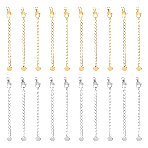 UNICRAFTALE 20 STK 2 Farben 50mm 304 Edelstahl Verlängerungsketten Sets Endketten Verlängerungs Schwänze Mit Verschlüsse Und Kleine Herz Anhänger Kettenverlängerung Für Schmuck Herstellung UNICRAFTALE 20 STK 2 Farben 50mm 304 Edelstahl Verlängerungsketten Sets Endketten Verlängerungs Schwänze Mit Verschlüsse Und Kleine Herz Anhänger Kettenverlängerung Für Schmuck Herstellung von UNICRAFTALE