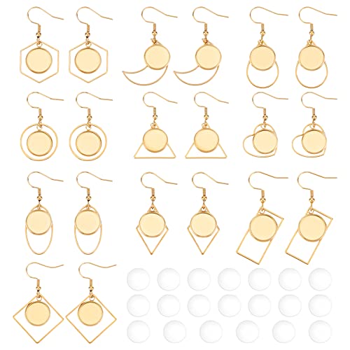 UNICRAFTALE 20 Sets 10 Stile Goldene Ohrhänger 304 Edelstahl Ohrringhaken Mit Runde Tablett Und Transparenten Glas Cabochons DIY Ohrring Rohlinge Für Die DIY-Schmuckherstellung UNICRAFTALE 20 Sets 10 Stile Goldene Ohrhänger 304 Edelstahl Ohrringhaken Mit Runde Tablett Und Transparenten Glas Cabochons DIY Ohrring Rohlinge Für Die DIY-Schmuckherstellung von UNICRAFTALE