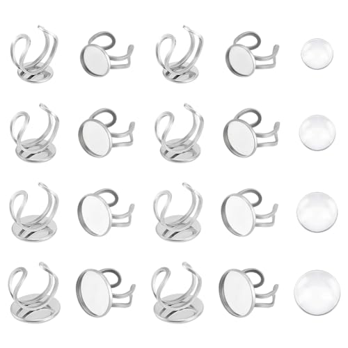 UNICRAFTALE 20 Sets 4 Größen Runde Cabochon Ringe Blank Ringe Edelstahl Ring DIY Set Basisring Offene Manschetten Fingerringe Mit Glas Cabochons Basis Lünette Ringe Für Ringe Schmuckherstellung UNICRAFTALE 20 Sets 4 Größen Runde Cabochon Ringe Blank Ringe Edelstahl Ring DIY Set Basisring Offene Manschetten Fingerringe Mit Glas Cabochons Basis Lünette Ringe Für Ringe Schmuckherstellung von UNICRAFTALE