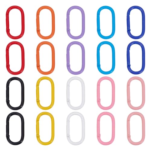 UNICRAFTALE 20 Stück 10 Farben Ovale Federringe Clips 50mm Lang Metallfeder Karabineröffnung Ovaler Ring Karabiner Legierungsfedern Torringe Kleine Federn Schnalle Für Schmuckherstellung von UNICRAFTALE