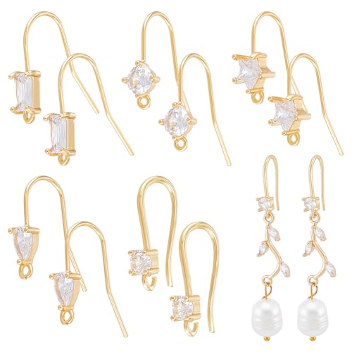 UNICRAFTALE 20 Stück 5 Stile 18 Karat Vergoldete Ohrhaken Französische Haken Strass Ohrhaken Kristall Ohrhänger Mit Schlaufen Zur Schmuckherstellung DIY Ohrring Befunde UNICRAFTALE 20 Stück 5 Stile 18 Karat Vergoldete Ohrhaken Französische Haken Strass Ohrhaken Kristall Ohrhänger Mit Schlaufen Zur Schmuckherstellung DIY Ohrring Befunde von UNICRAFTALE