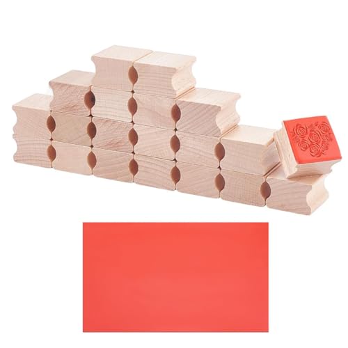 UNICRAFTALE 20 Stück Blanke Stempelhalterungen Holz Und Gummi Grauem A4 Stempelblatt Gummi Für Lasergravur Weiches Gummiblatt 3cm Harte Holzblöcke Für Die Stempelherstellung Heimwerkerarbeiten UNICRAFTALE 20 Stück Blanke Stempelhalterungen Holz Und Gummi Grauem A4 Stempelblatt Gummi Für Lasergravur Weiches Gummiblatt 3cm Harte Holzblöcke Für Die Stempelherstellung Heimwerkerarbeiten von UNICRAFTALE