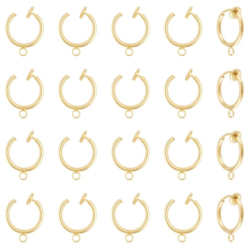 UNICRAFTALE 20 Stück Edelstahl Ohrringclips Goldener Metallclip Ohrring Mit Schlaufen Clip Konverter Creolen Nicht Durchstochene Ohrringkomponenten Beschläge Für Die Herstellung von Ohrringen von UNICRAFTALE